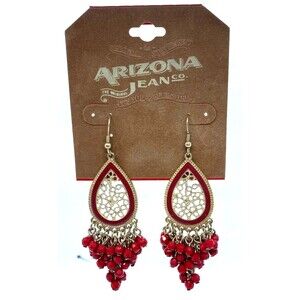 NWT!! Red Dangle Earrings by Arizona
